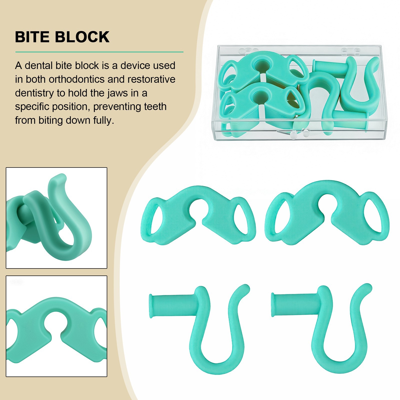 1Set Dental Mouth Prop Opener Retractor Soft Silicone Bite Blocks Occlusal Pad