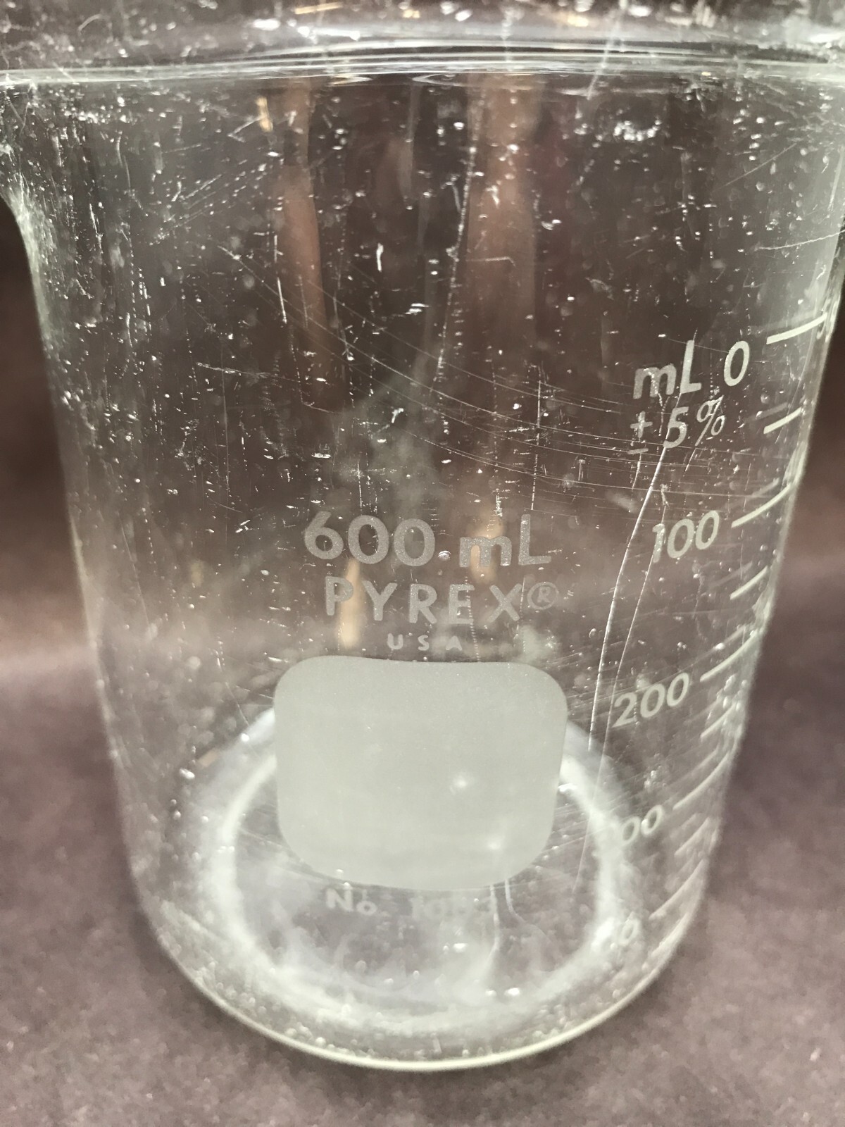 CORNING PYREX Glass 600mL Heavy Duty Dual Graduated Beaker Pour Spout 1003-600 B