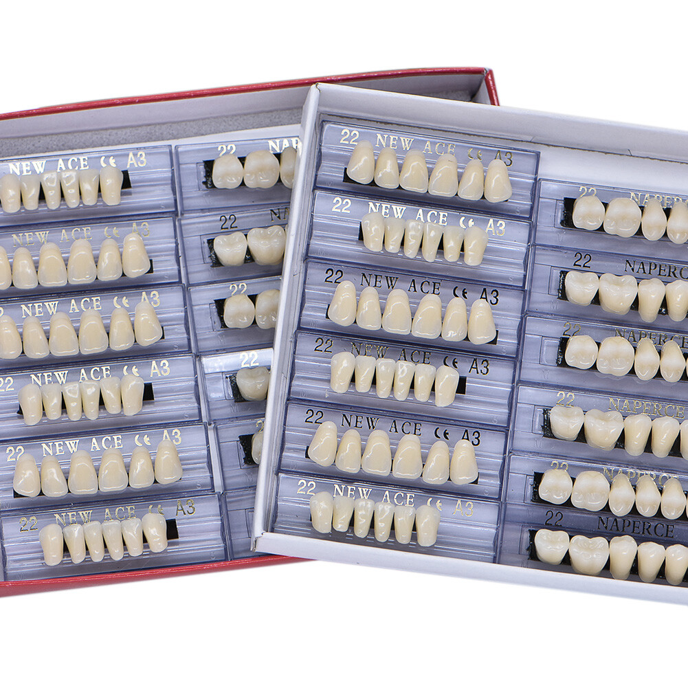 168PC Acrylic Resin Denture #22 Dental Upper Lower Shade A3 Teeth Set US