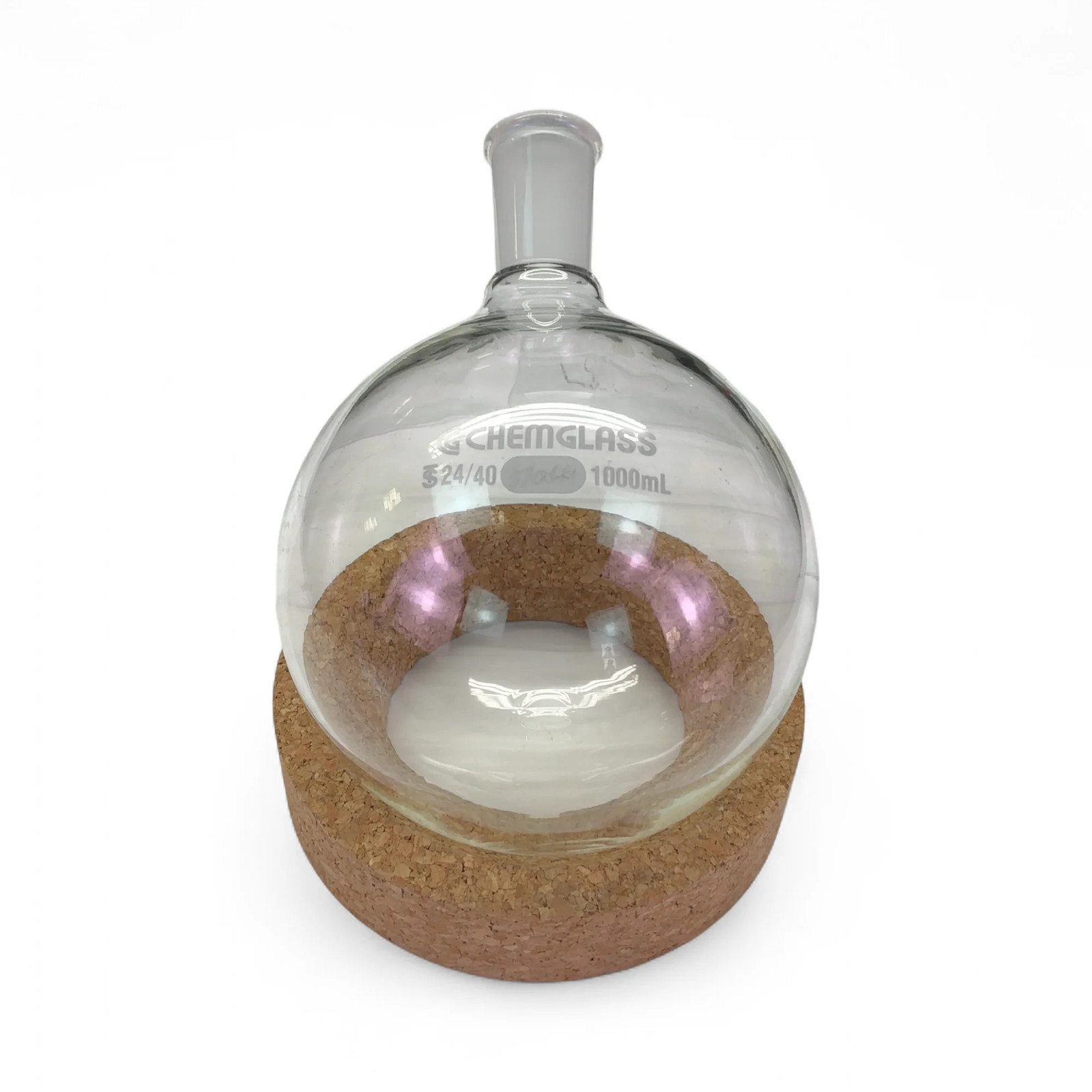 Lot of 2x Chemglass 1000mL Single Neck Round Bottom Flasks 24/40 CG-1506-23