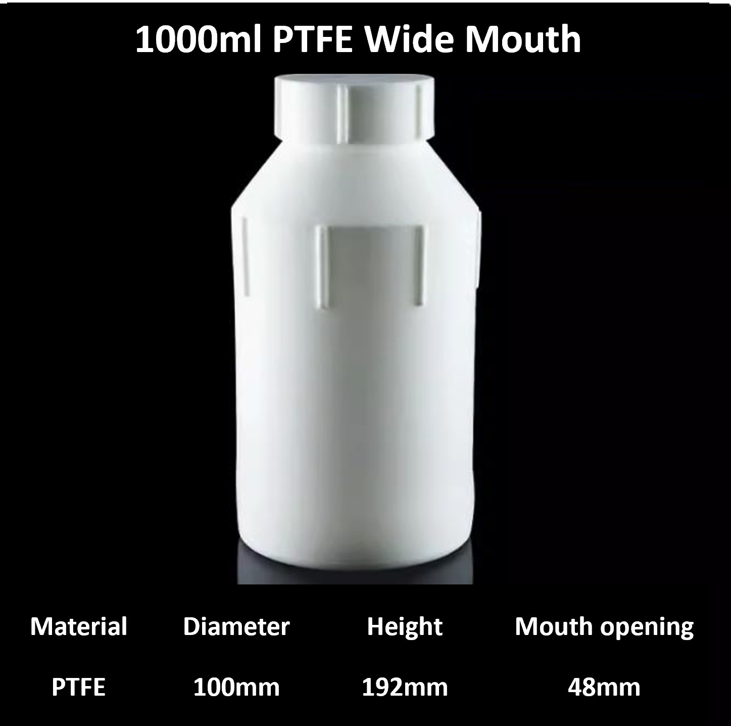 Wide Mouth PTFE Teflon Bottles/jars Free Shipping