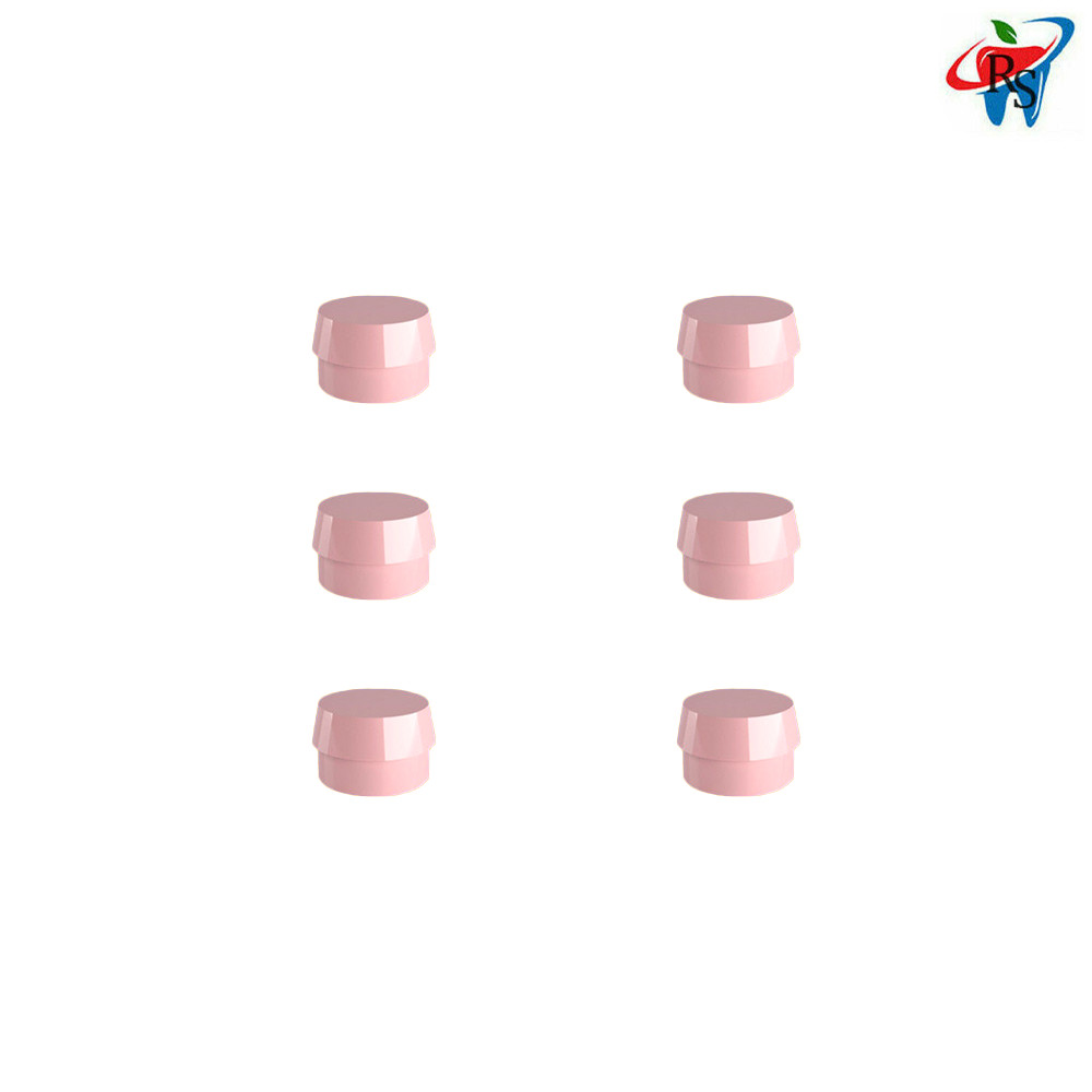 6 Dental Ball Attachment Home Use First Aid Silicone Normal Caps Ø2.5mm Pink