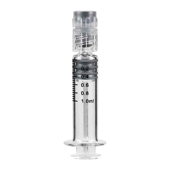 New 10/20Pcs 1ml Metal Glass Oil Syringe – Gold/Silver/Clear Color Glass Syringe
