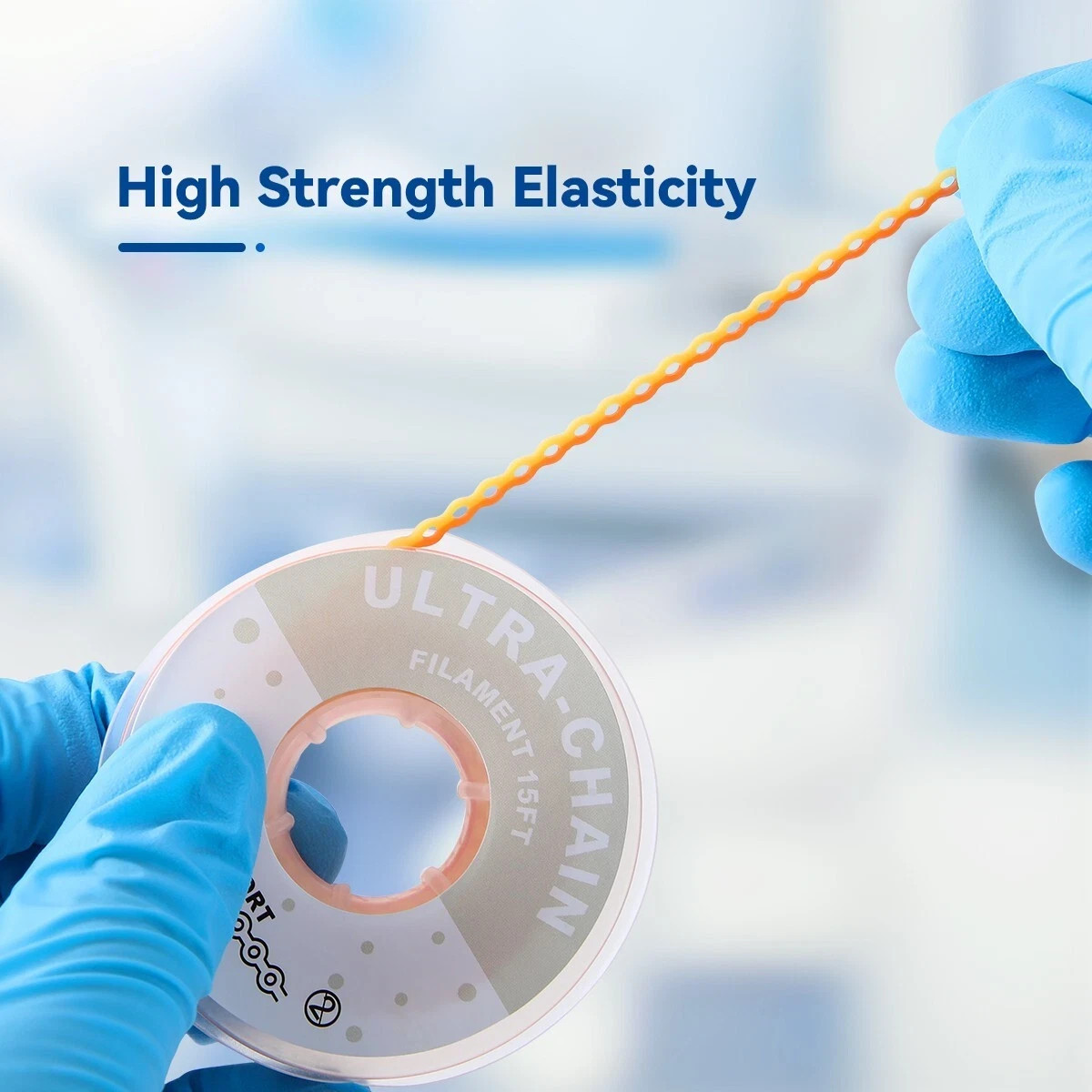 Dental Orthodontic Elastic Power Chain Long/Short/Continuous Double Colored 15ft