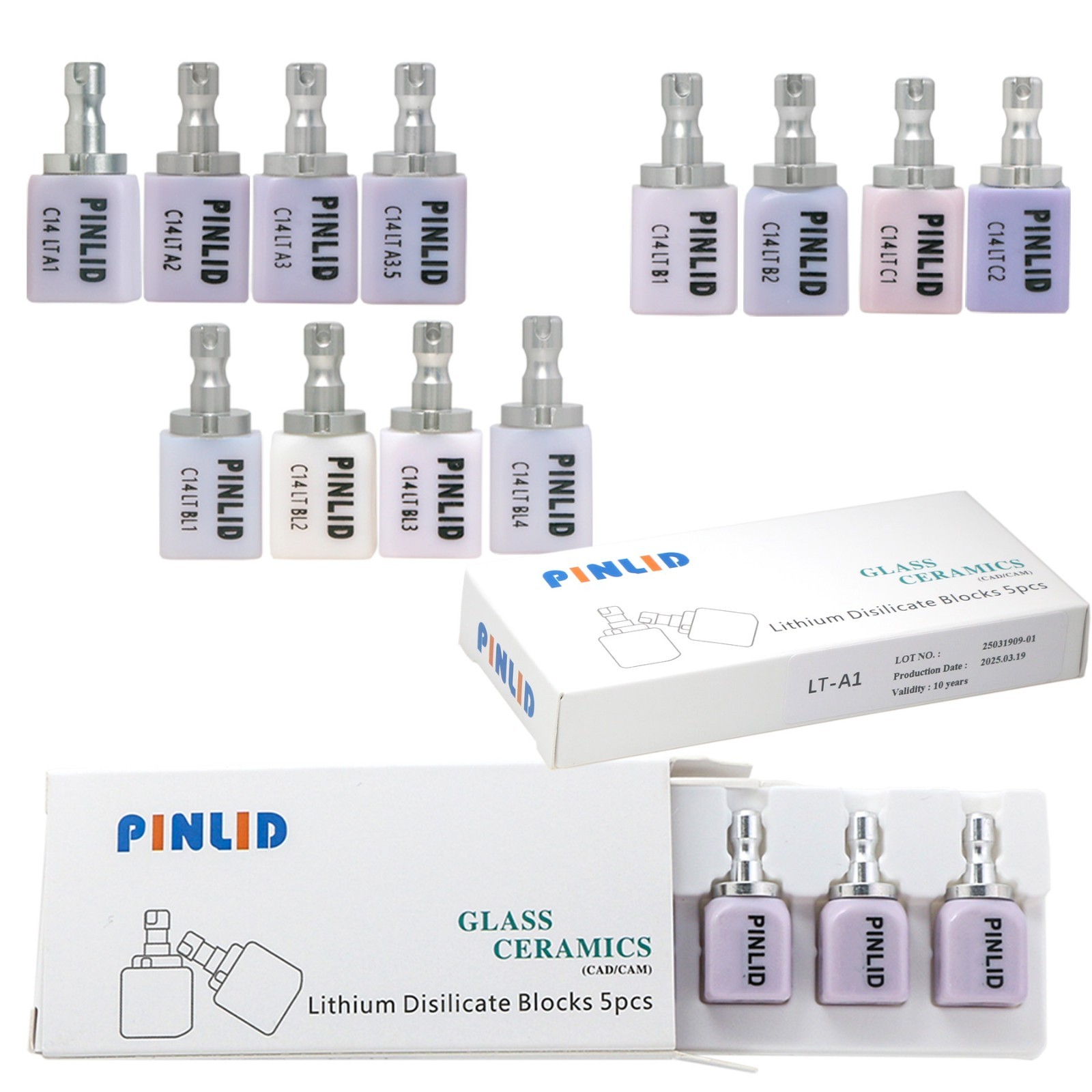 C14 Dental HT/LT Lithium Dislicate Ceramic blocks e.max CAD CEREC Blocks InLab