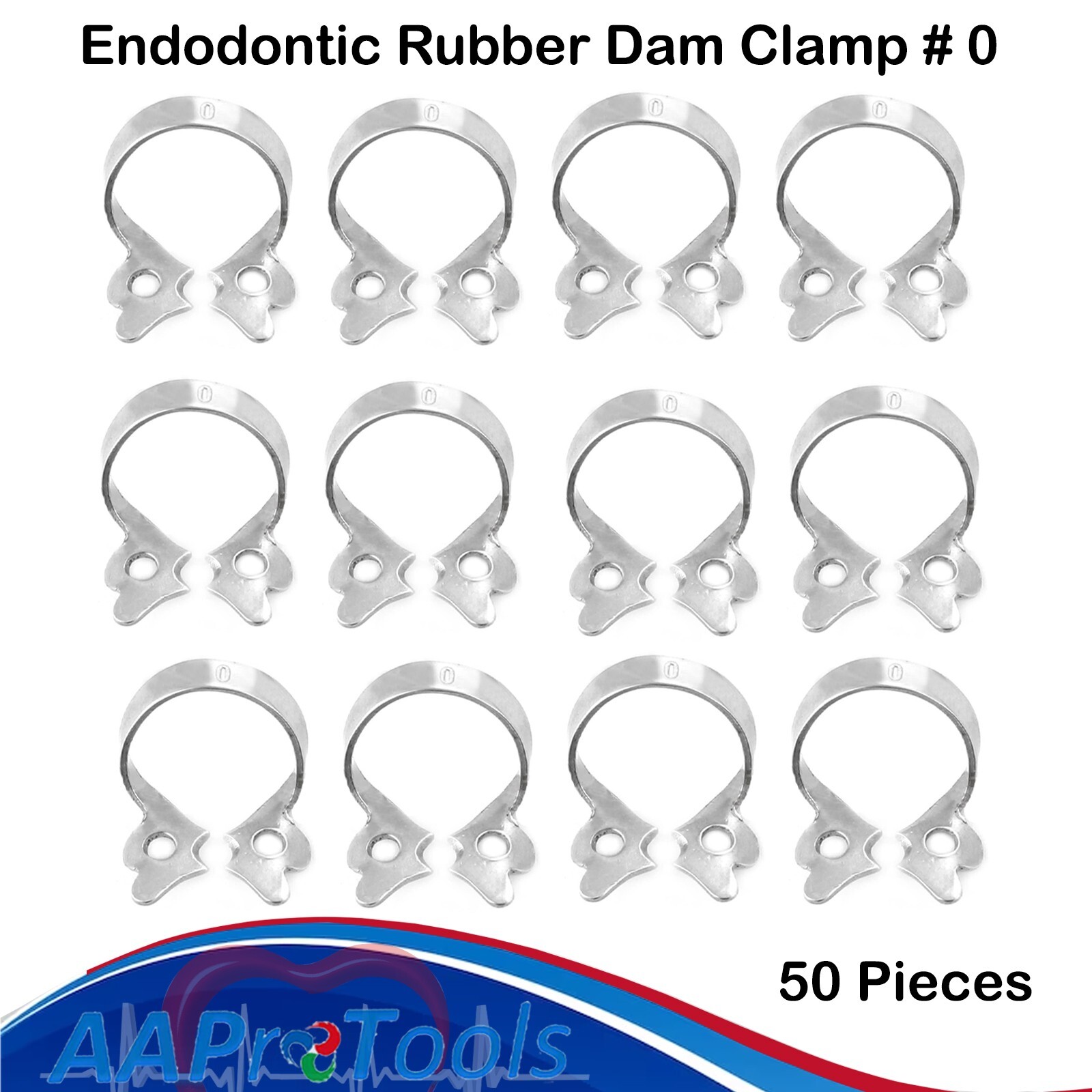 AA Pro: 50 PC Endodontic Rubber Dam Clamp #0 Surgical Dental Instruments