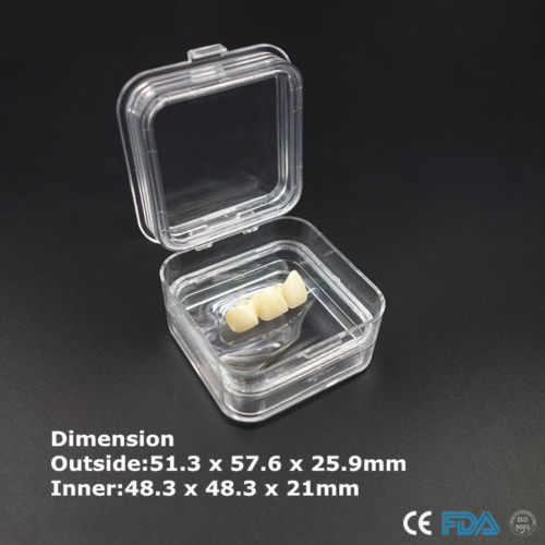 Denture False Inlay Teeth Membrane Case Hinged Display Jewelry Box Fragile Optic