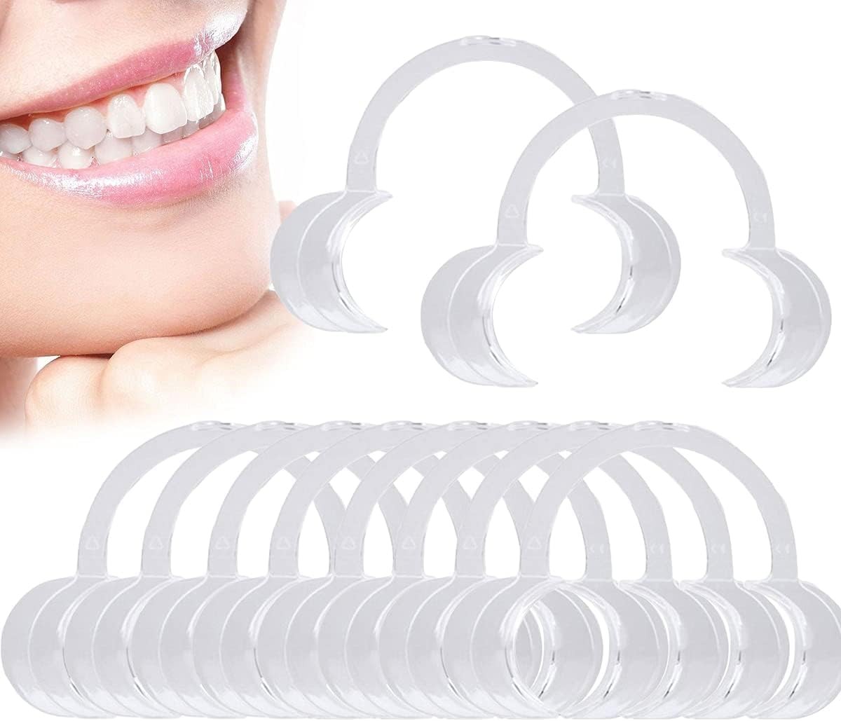 20 Pieces (Size M) C-Shape Teeth Whitening Cheek 20 Count (Pack of 1), Clear