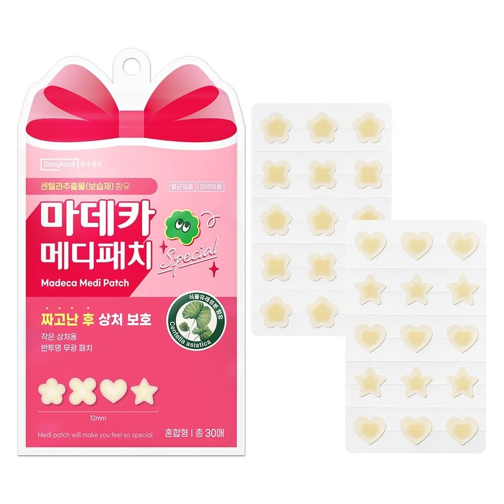 Madeca Medi Patch Special Mix Shapes 30P Stars, Flower, 1 Count (Pack of 30)
