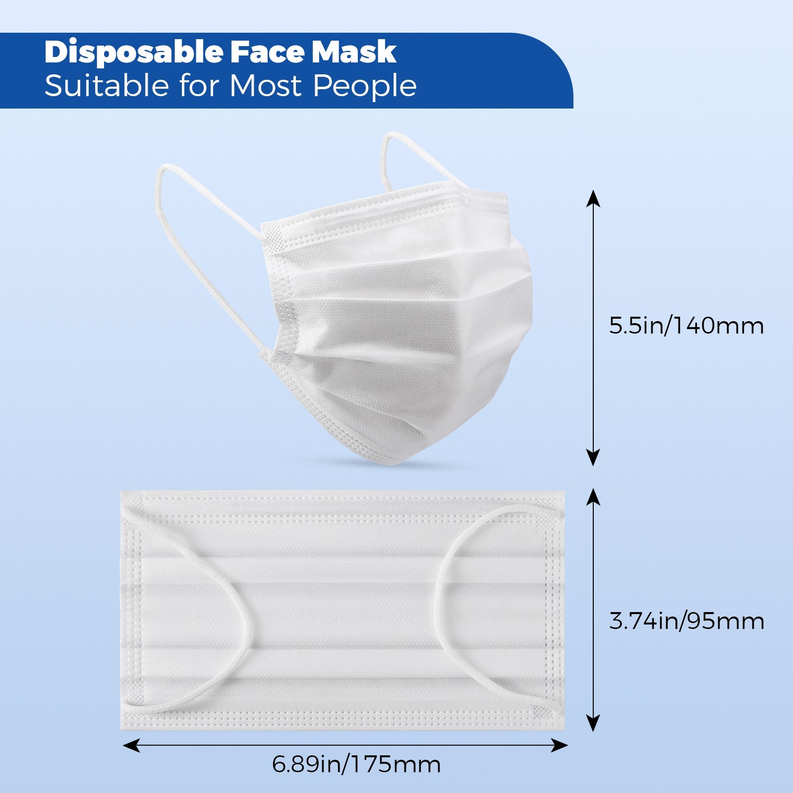 JMU Disposable Medical Face Masks 4-Ply ASTM Level 3 Ear-Loop Face Masks