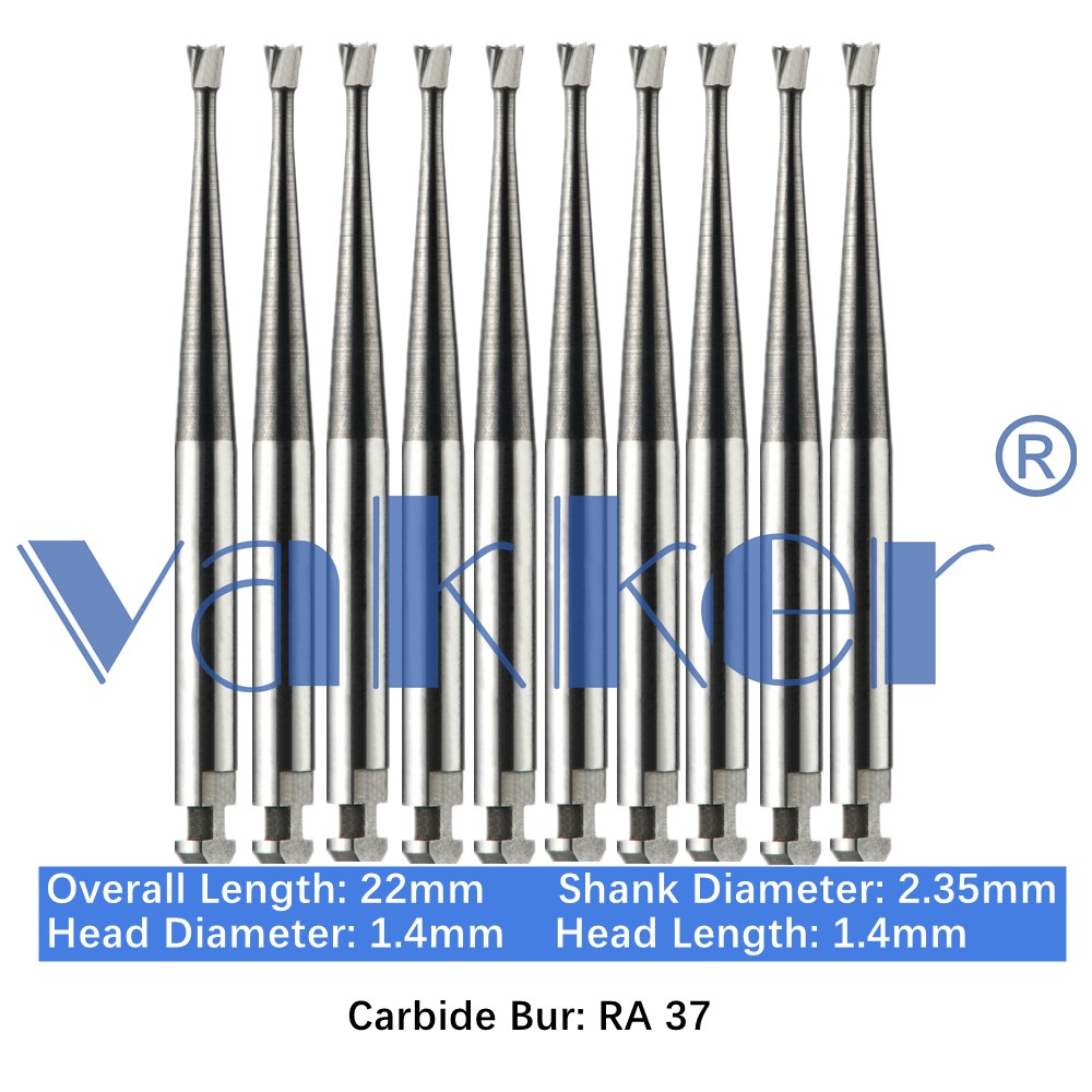 10-100pcs Dental Inverted Cone RA Carbide Burs for Slow Speed Latch Type RA 37