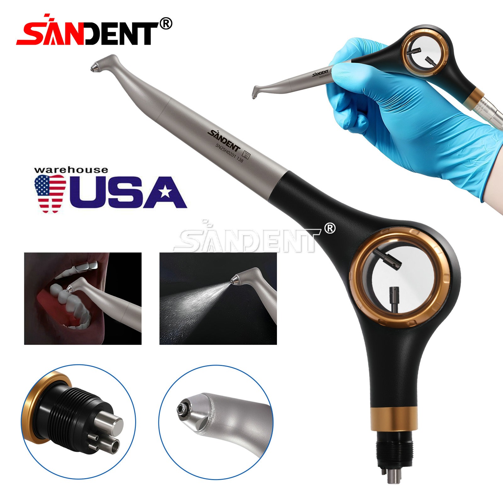 SANDENT Dental Air Polisher Supragingival Handpiece dt