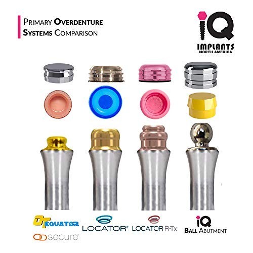 Replacement Male Retention Inserts Caps for IQ Implants – Standard, Light Retent