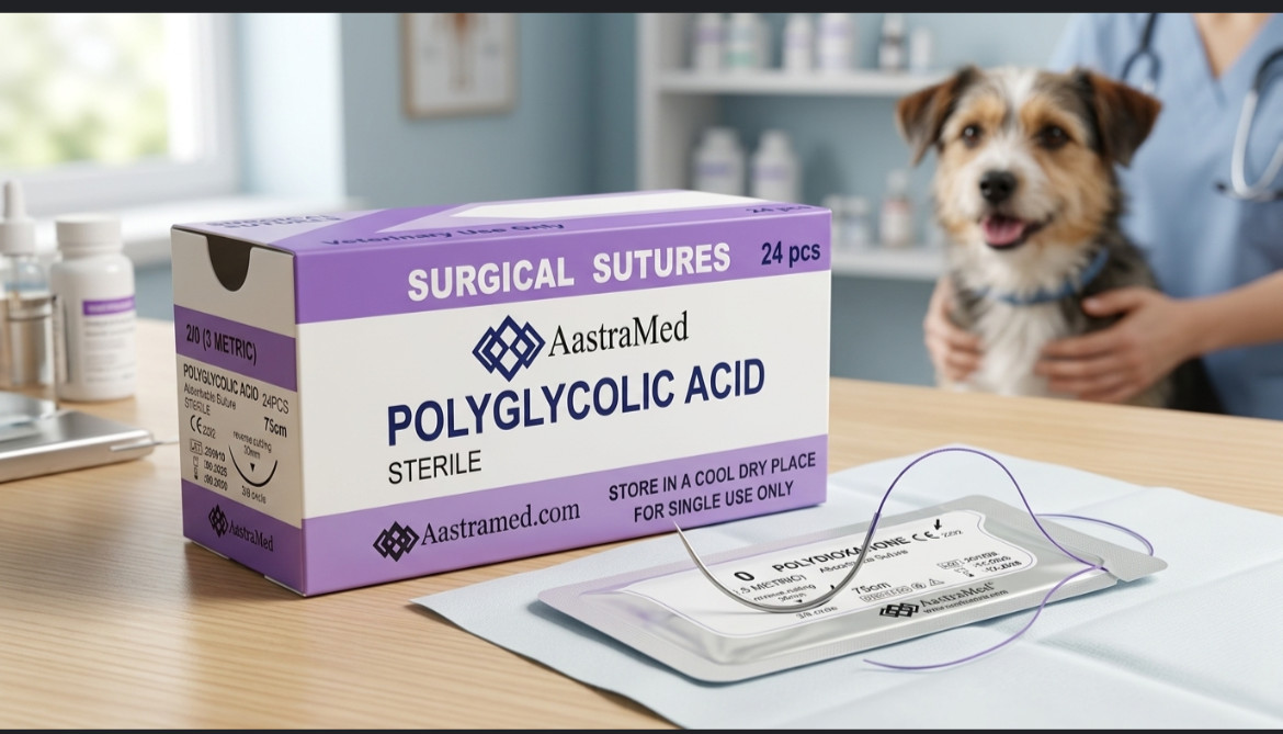 2/0 PGA, 72ct (3 Boxes) Polyglycolic Acid, Veterinary Dental, R-cut 30mm
