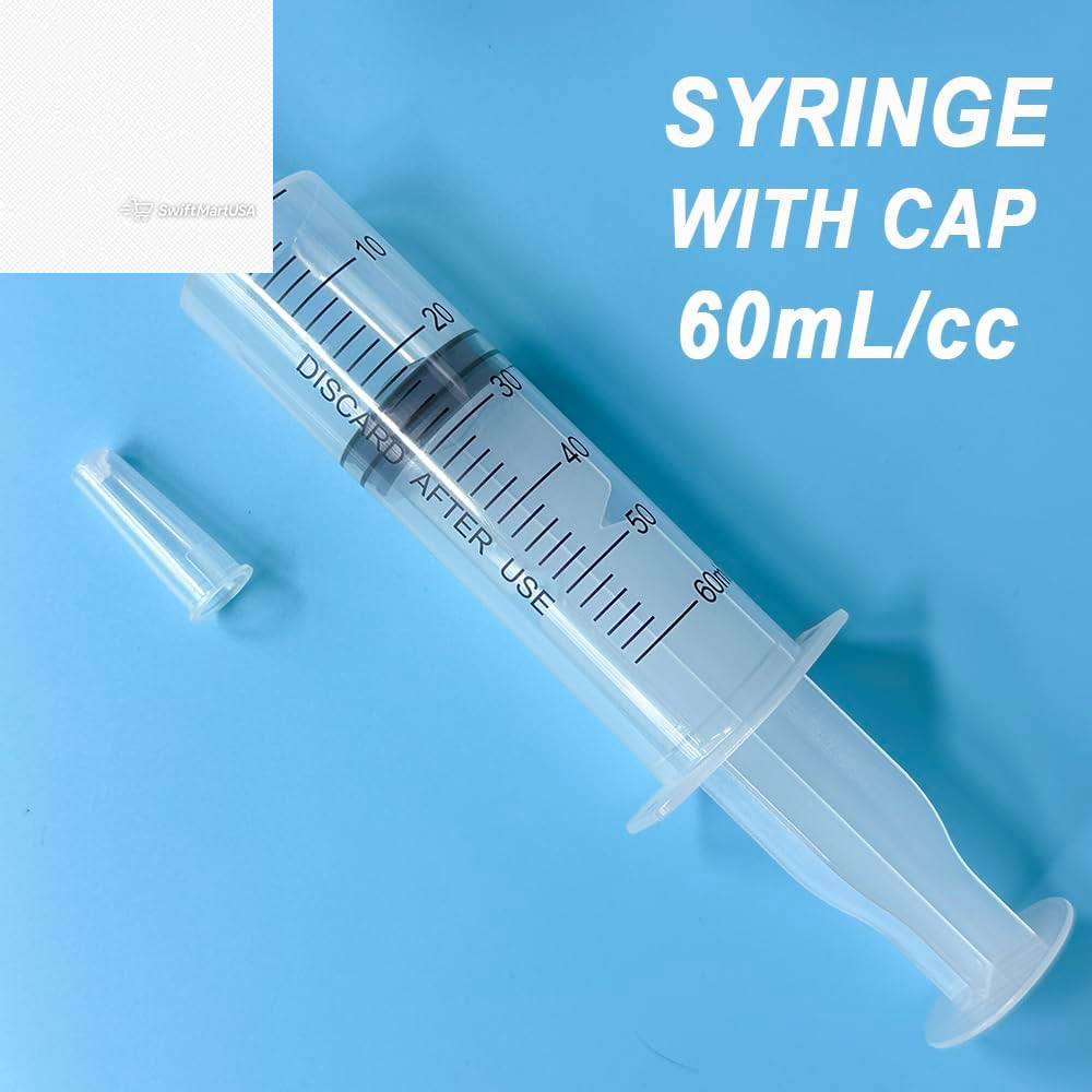 4 Pack 60Ml Large Syringe for Liquid with Tip Cap, Plastic Liquid Syringes Indiv