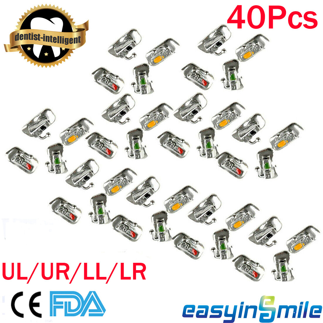 40Pcs Dental Orthodontic Buccal Tubes 1st 2nd Molar Tube Roth MBT 022 Bondable