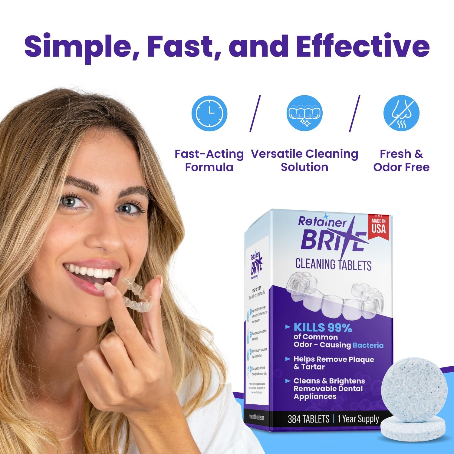 Retainer Brite brite, 1 year supply, 384 count (Pack of 1), #3818