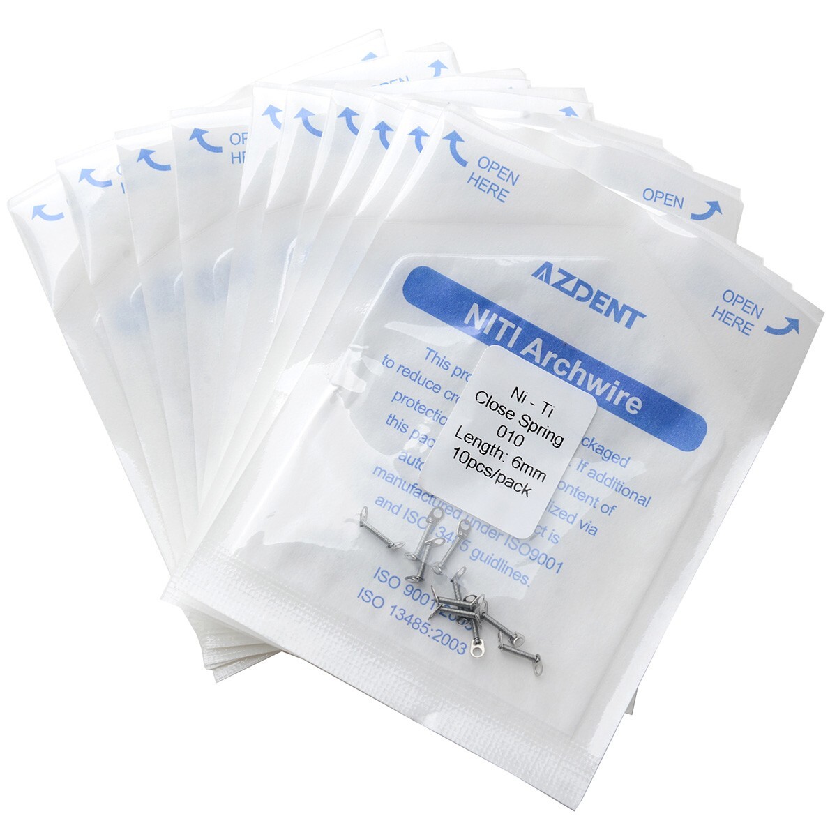 AZDENT Dental Orthodontic Closed Coil Spring 0.010″ 6mm 0.012*12mm 10pcs/Pack