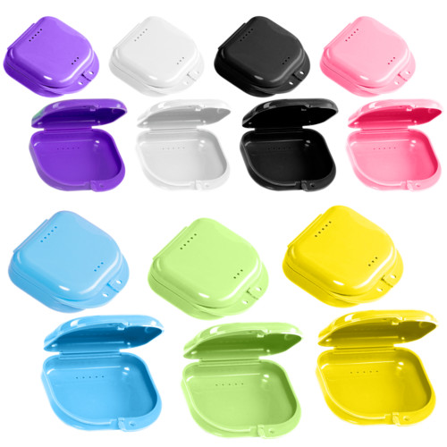 Dental Orthodontic Retainer Denture Storage Box Case Mouthguard Container Colors