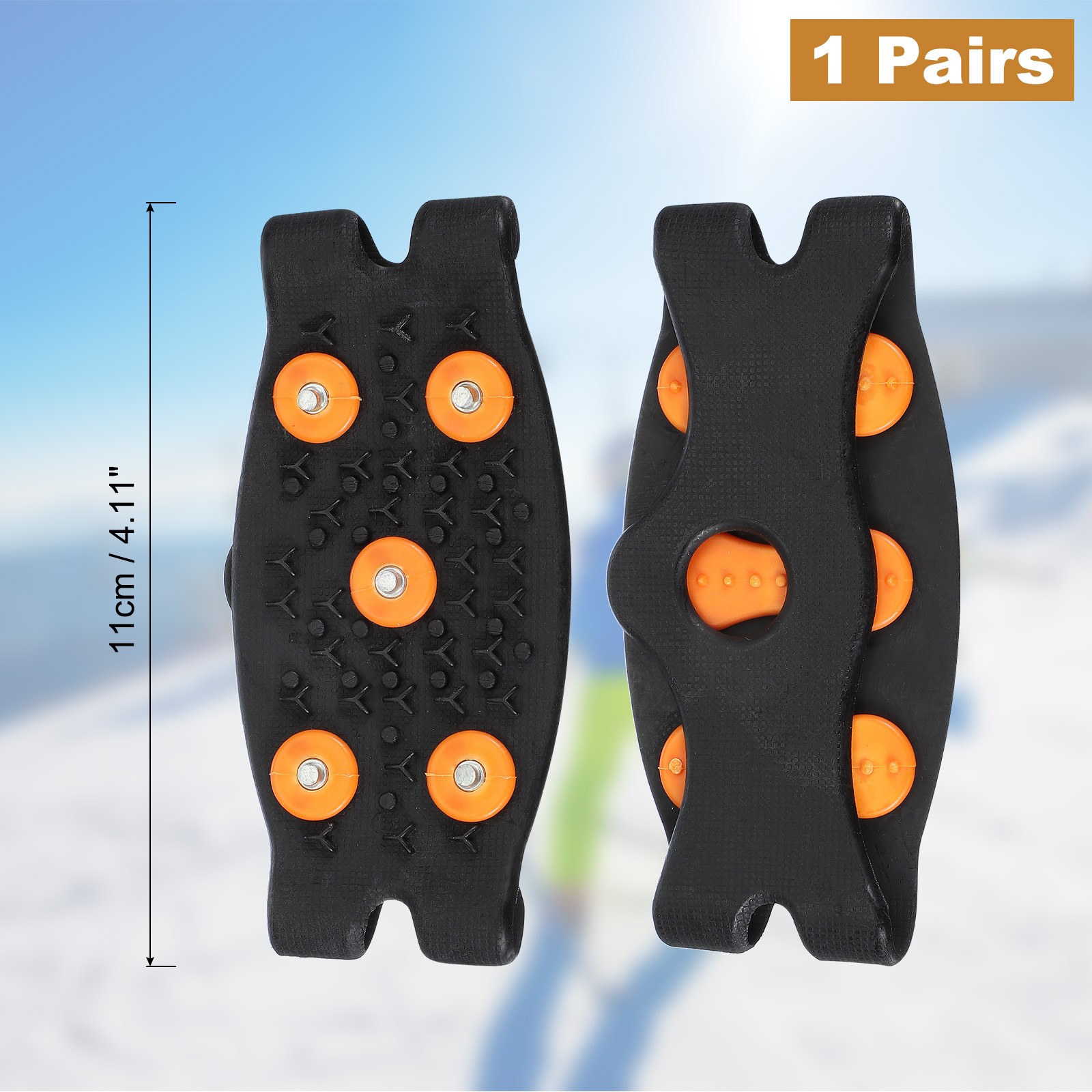1 Pcs Non-Slip Spikes, 5 Tooth Steel Nails Ice Cleats, Black