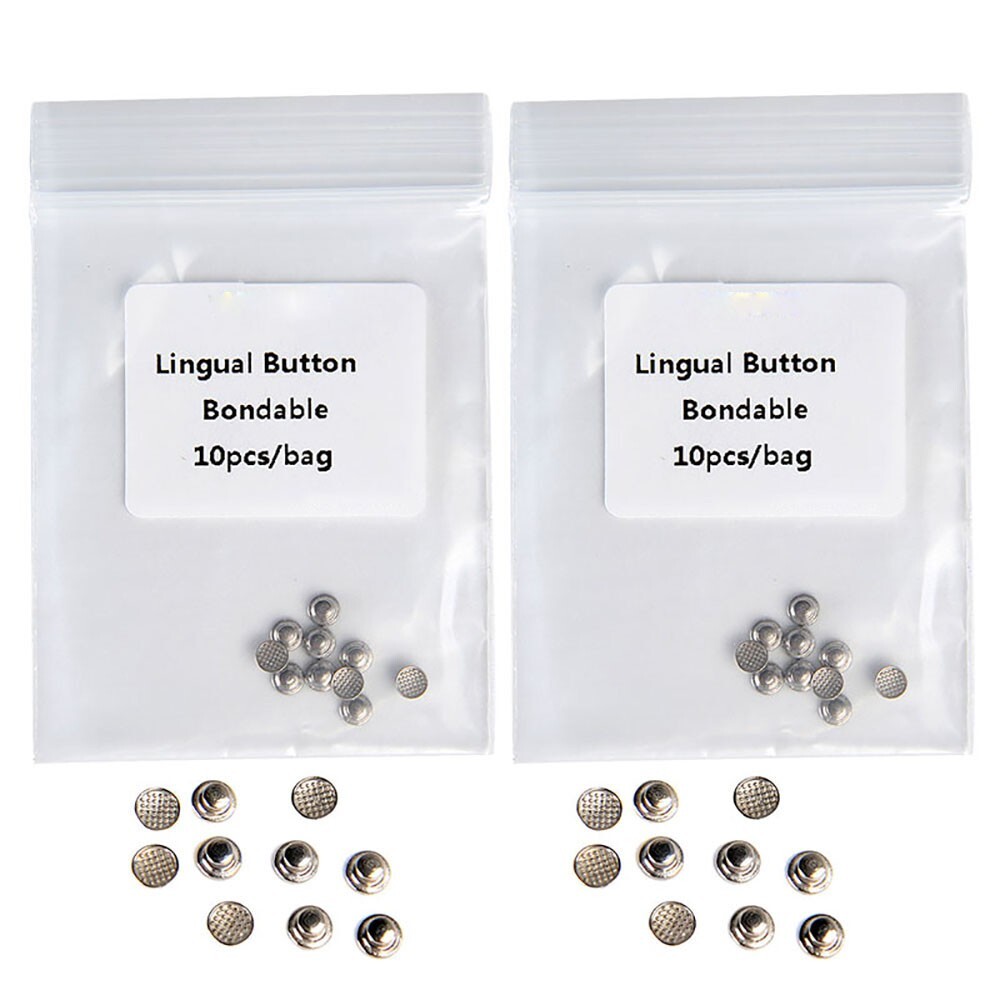 50pcs AZDENT Dental Orthodontic Lingual Buttons Bondable Round Base 5 Packs