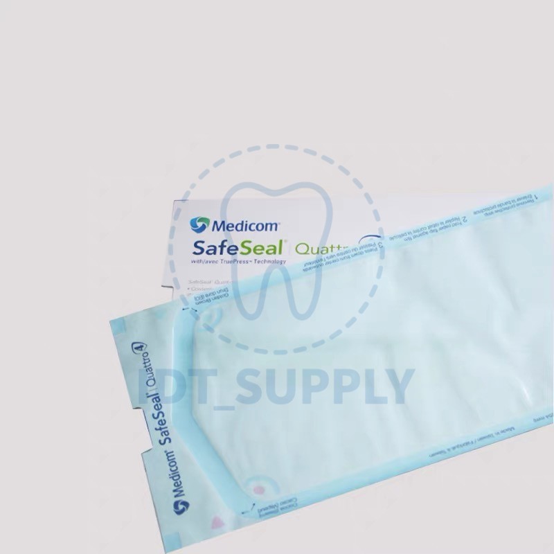 Medicom Self-Seal Sterilization Pouches 200 Pcs 6 Sizes Dental Autoclave Blue