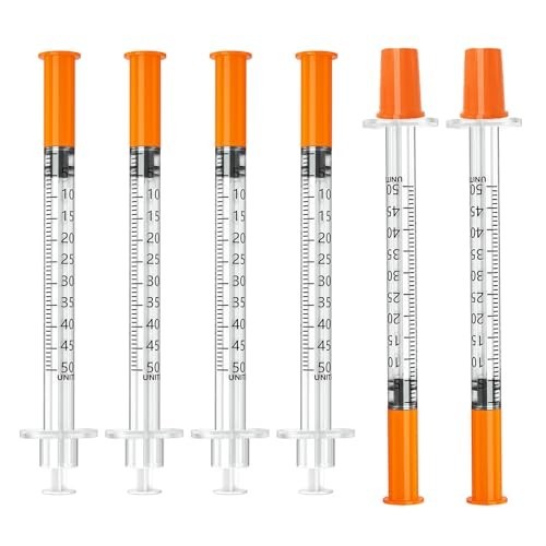 Syringe 0.5ml 30G 5/16 Inch 8mm Individually Wrapped Box of 100 Lab Liquid