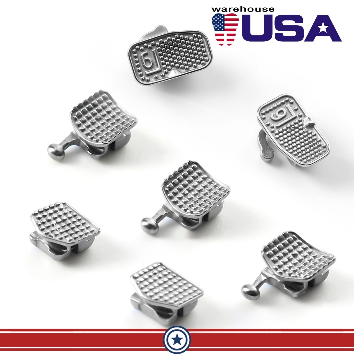 AZDENT Dental Orthodontic Self Ligating Bracket Braces Mini Roth.022 Hooks 345