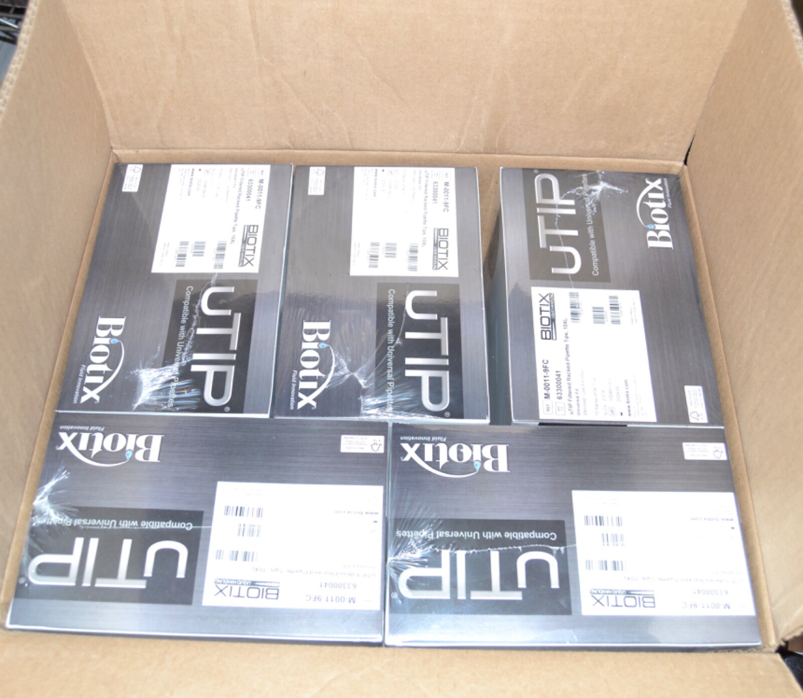 5 Biotix uTIP Universal Fit Filtered Racked Pipette Tips 10XL 10 Racks 96 4800 t