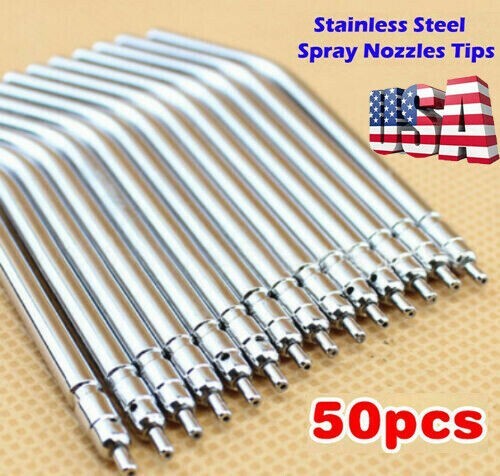 50 Pcs Dental Air Water Spray Triple Syringe Autoclavable Nozzles/Tips/Tubes USA