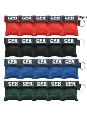 CPR Mask and PVC Disposable Gloves 20PCS for Pocket or Key chain, CPR Emergency