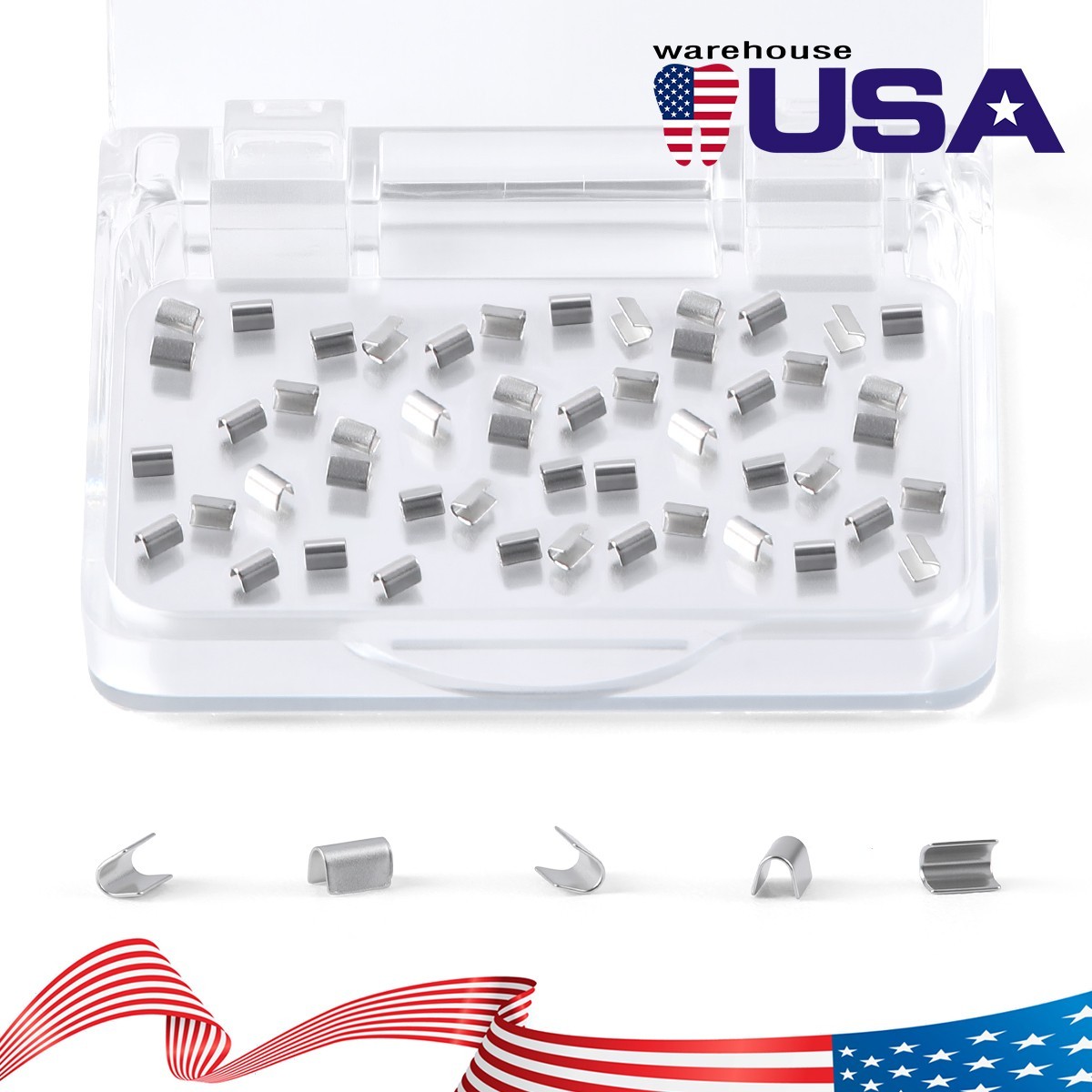 AZDENT 50pcs/Box Dental Orthodontic Universal Crimpable Mini Stops Stainless