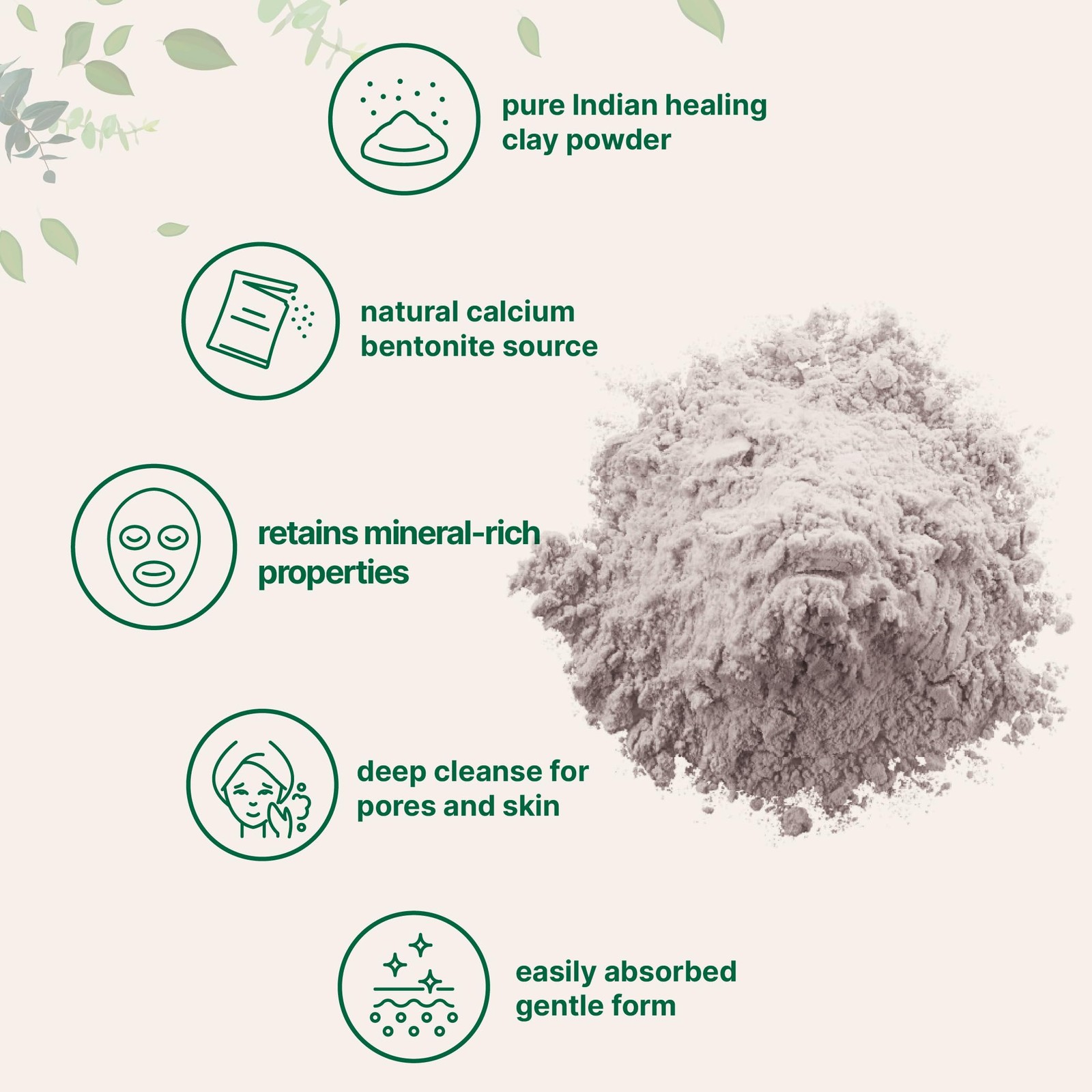 Micro Ingredients Natural Calcium Bentonite Clay Powder, 32 Ounce (Pack of 1)