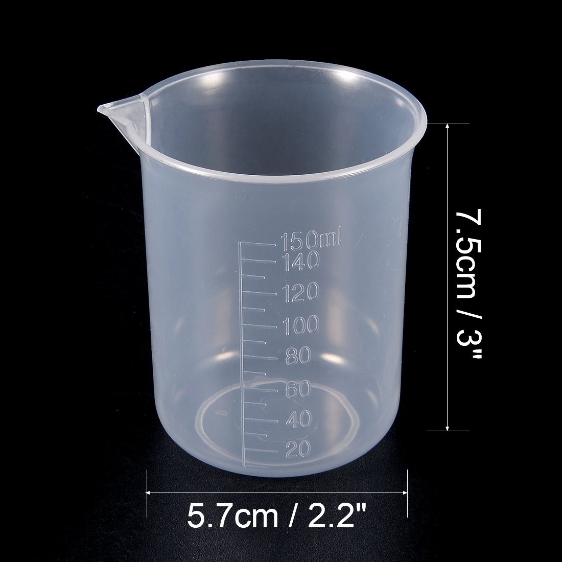 uxcell Measuring Cup 150ml PP Plastic Graduated Beaker 150ml, Transparent