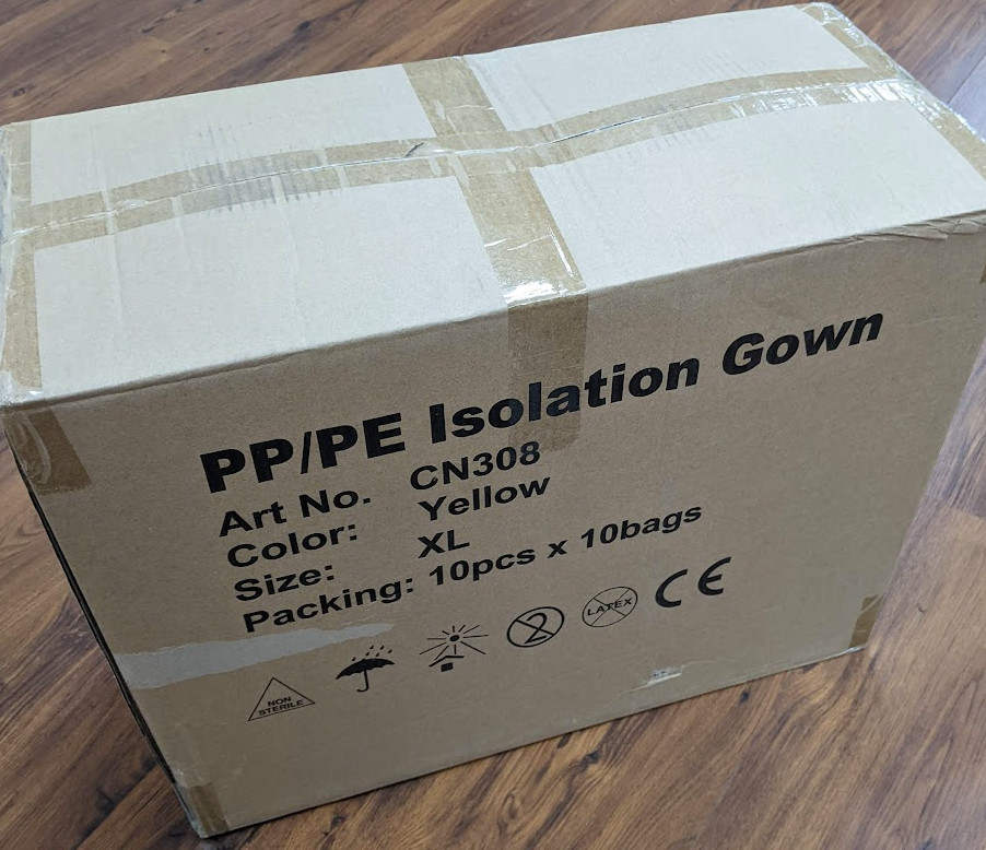 Isolation Gown PPE Category III 3 Disposable Cuff Yellow XL 100 PCS CASE