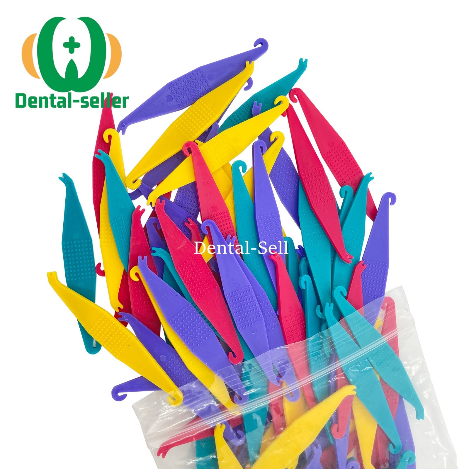100 Pcs Dental Orthodontic Elastic Placer For Elastic Bands For Braces Assorted