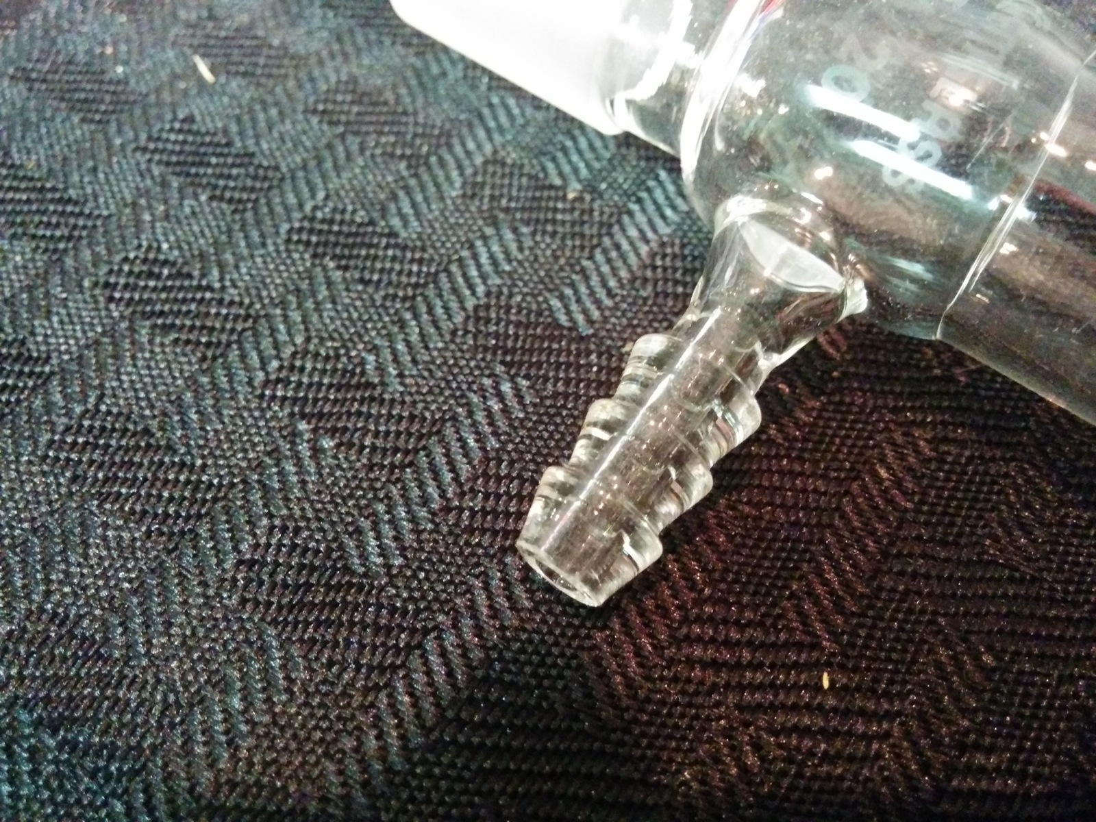 CHEMGLASS Glass #1 Top Pluro Stopper Vacuum Filtration Adapter 14/20 Inner Joint