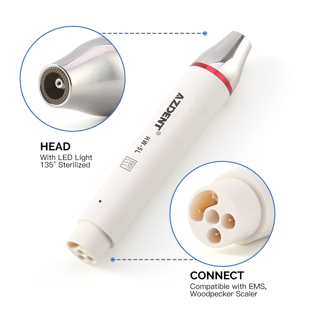 Dental Ultrasonic Piezo Scaler Handpiece LED Fit Woodpecker/EMS/SATELEC 135°