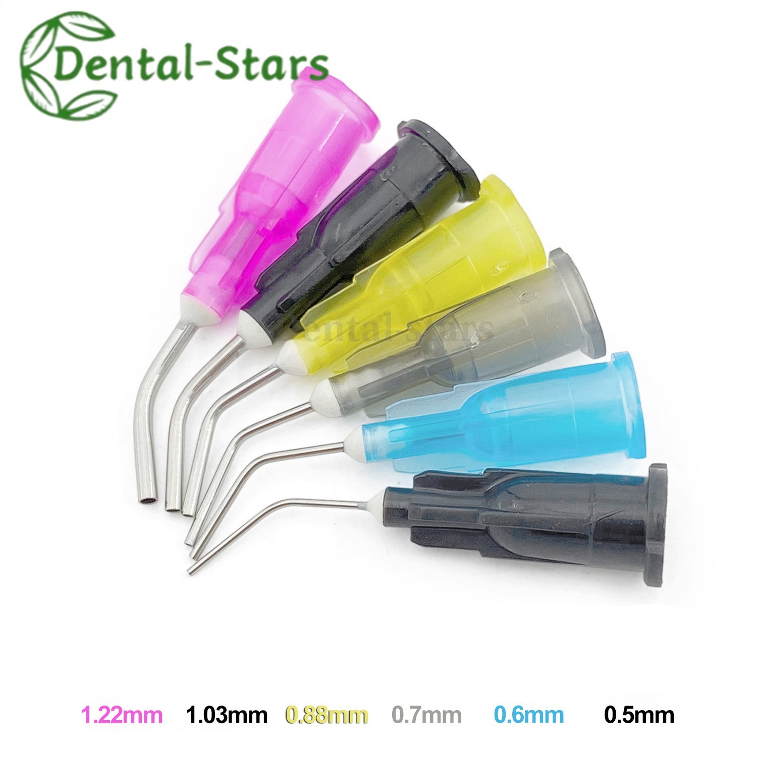 200Pcs Dental Irrigation Pre Bent Needle Tips For Flow Sealant Etchant Acid Tip