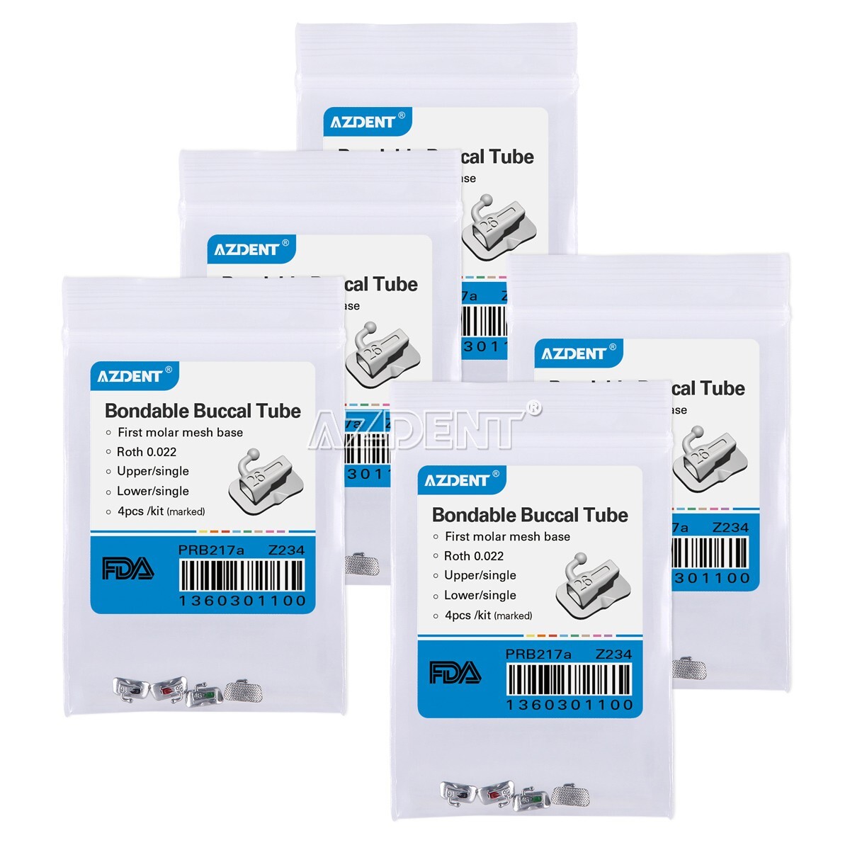10x Dental Orthodontic Buccal Tube 1st Molar Roth.022 Bondable N-conv Laser Mark