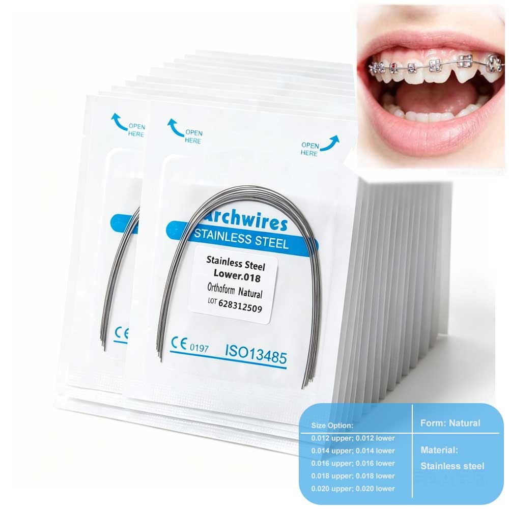 10pcs/pack Dental Orthodontic Form Arch wire Stainless Steel S.S Round Natural