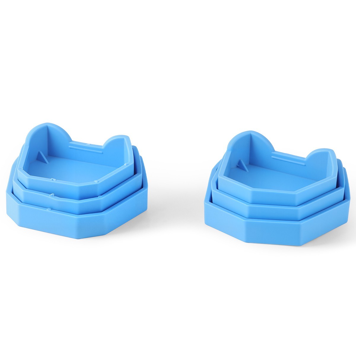 6pcs/set Dental Silicone Rubber Lab Plaster Model Former Base Molds Tool Tray