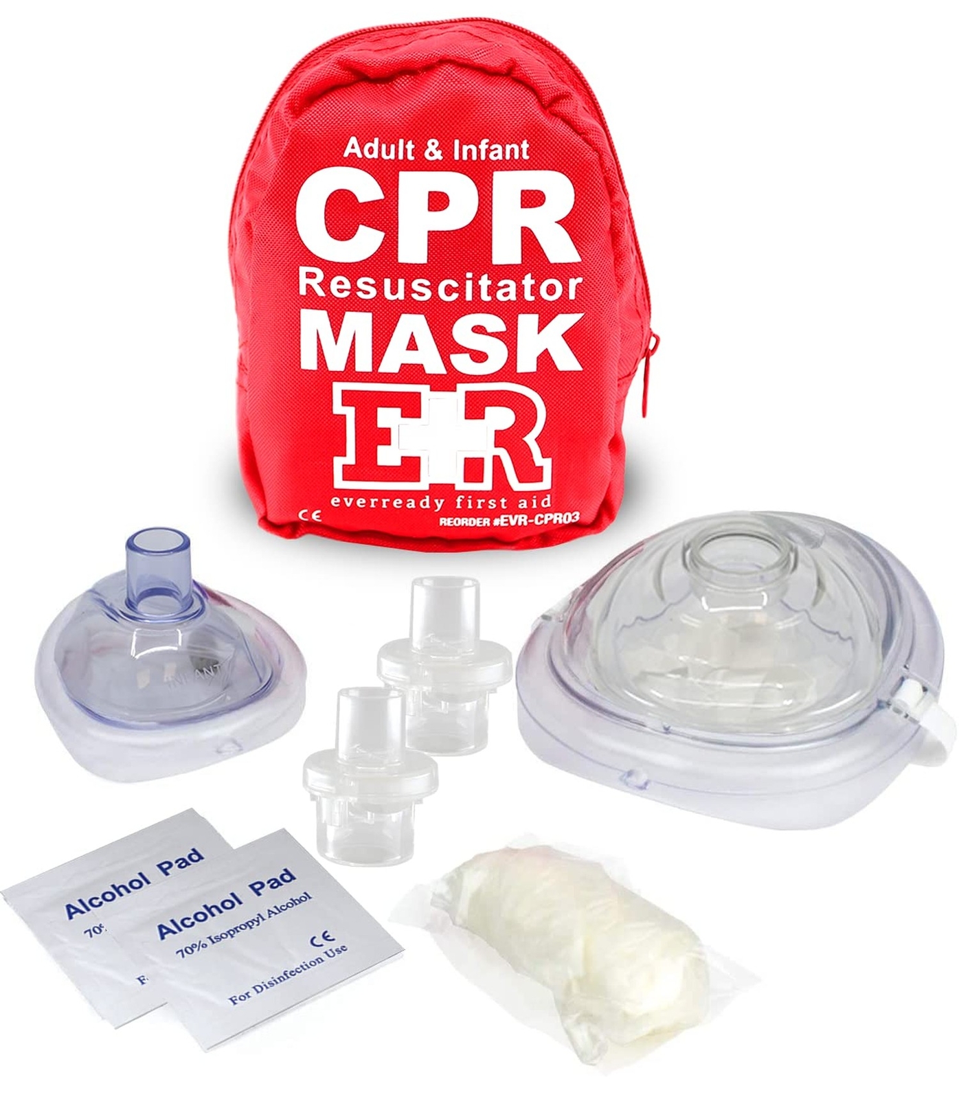 Ever Ready First Aid Adult and Infant CPR Mask Combo Kit with 2 Valves with P…
