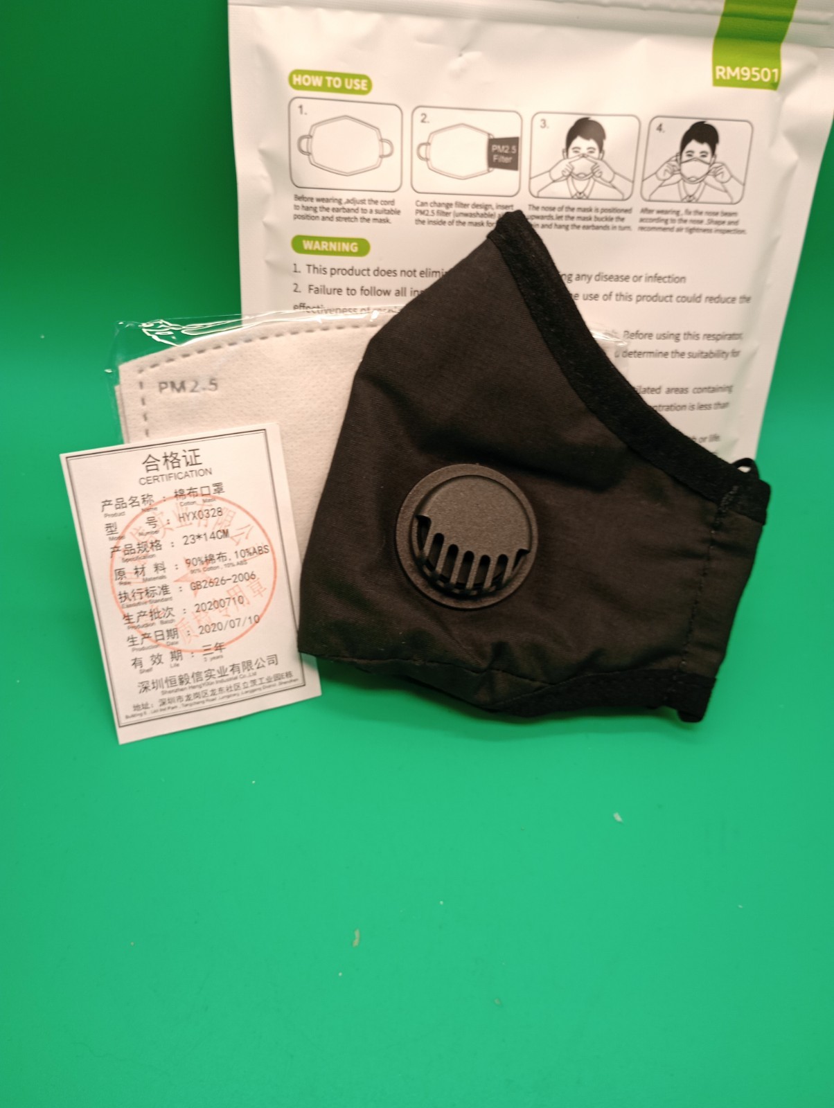 Safety Mask Super Prevention Anti Dust/spray/fog/germs 2 Pack in black