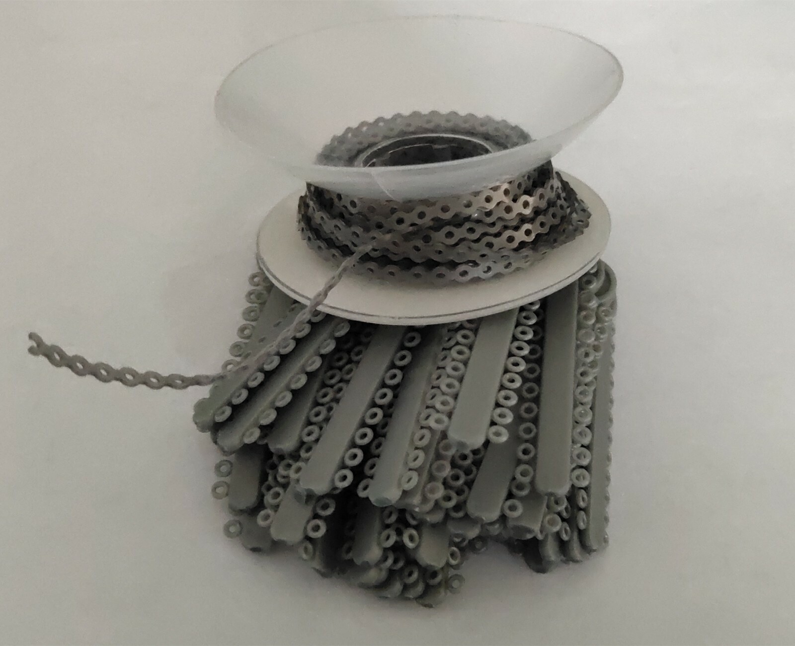 1 Pack Ligature Ties 1008Pcs &1 Pc Elastic Power Chain 15 Feet Short Grey Gray