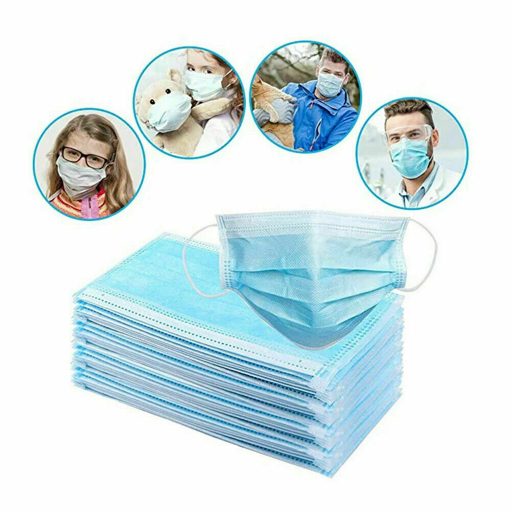 50 PCS Disposable Face Mask 3-Ply Non Medical Surgical Earloop Mouth Dust Cover