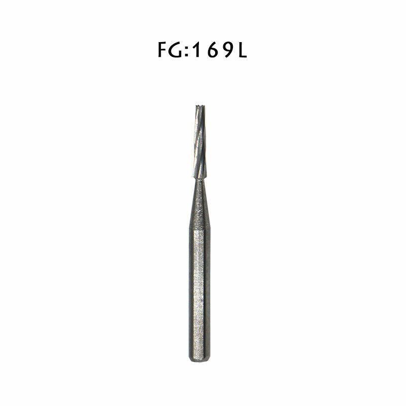 NEW 10Pcs Dental Lab Carbide Burs Drills FG169L# Tapered Fissure High Speed Bur