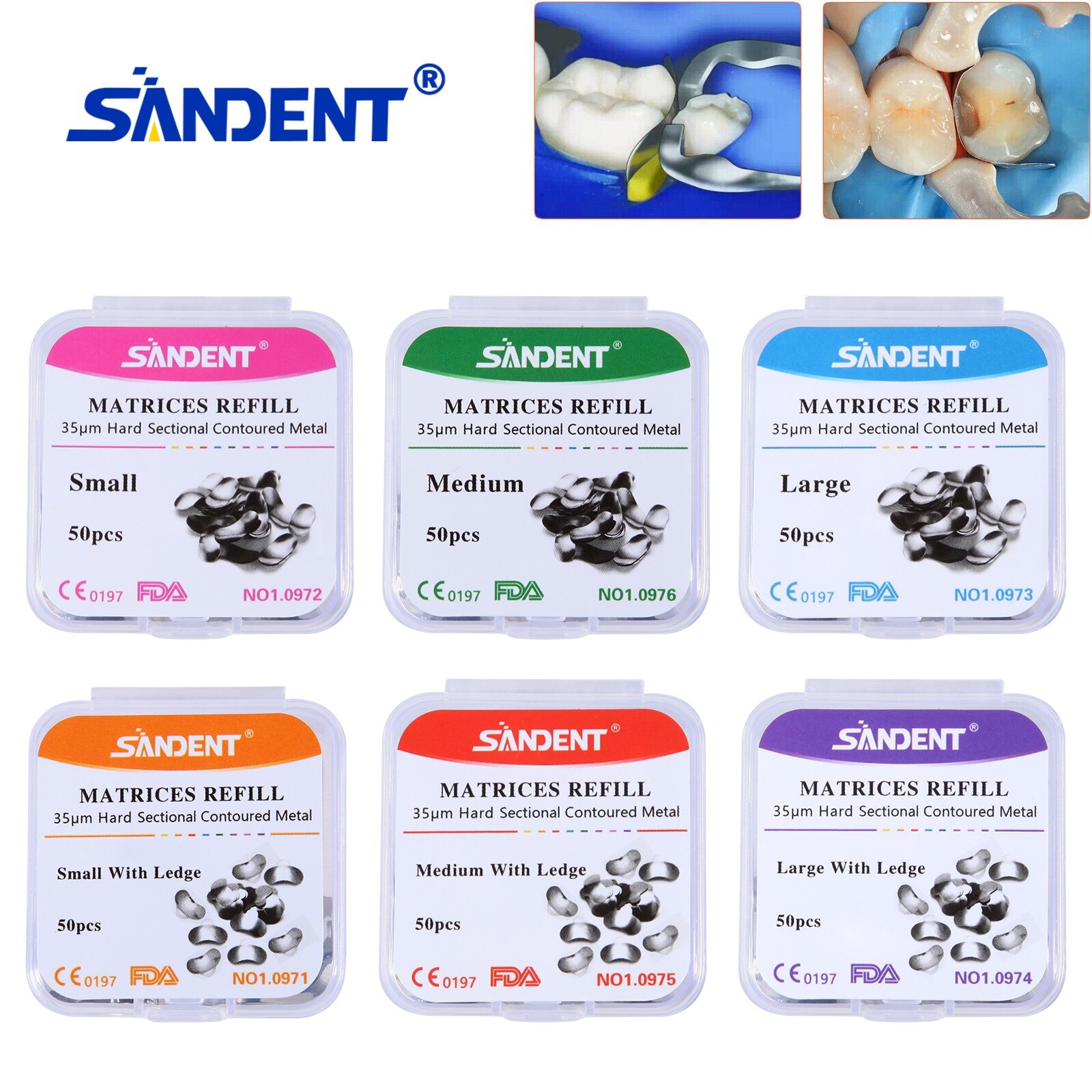 50Pcs/box Dental Sectional Contoured Matrices Matrix Bands Refill S/M/L