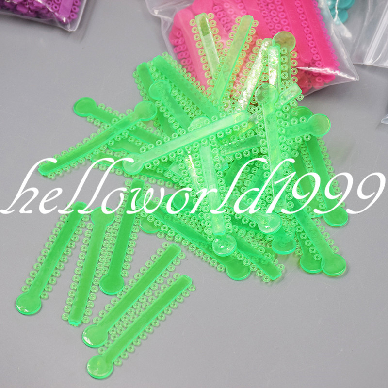 1 Pack 1008 Pcs Neon Green Dental Orthodontics Elastic Ligature Ties Rubber Band