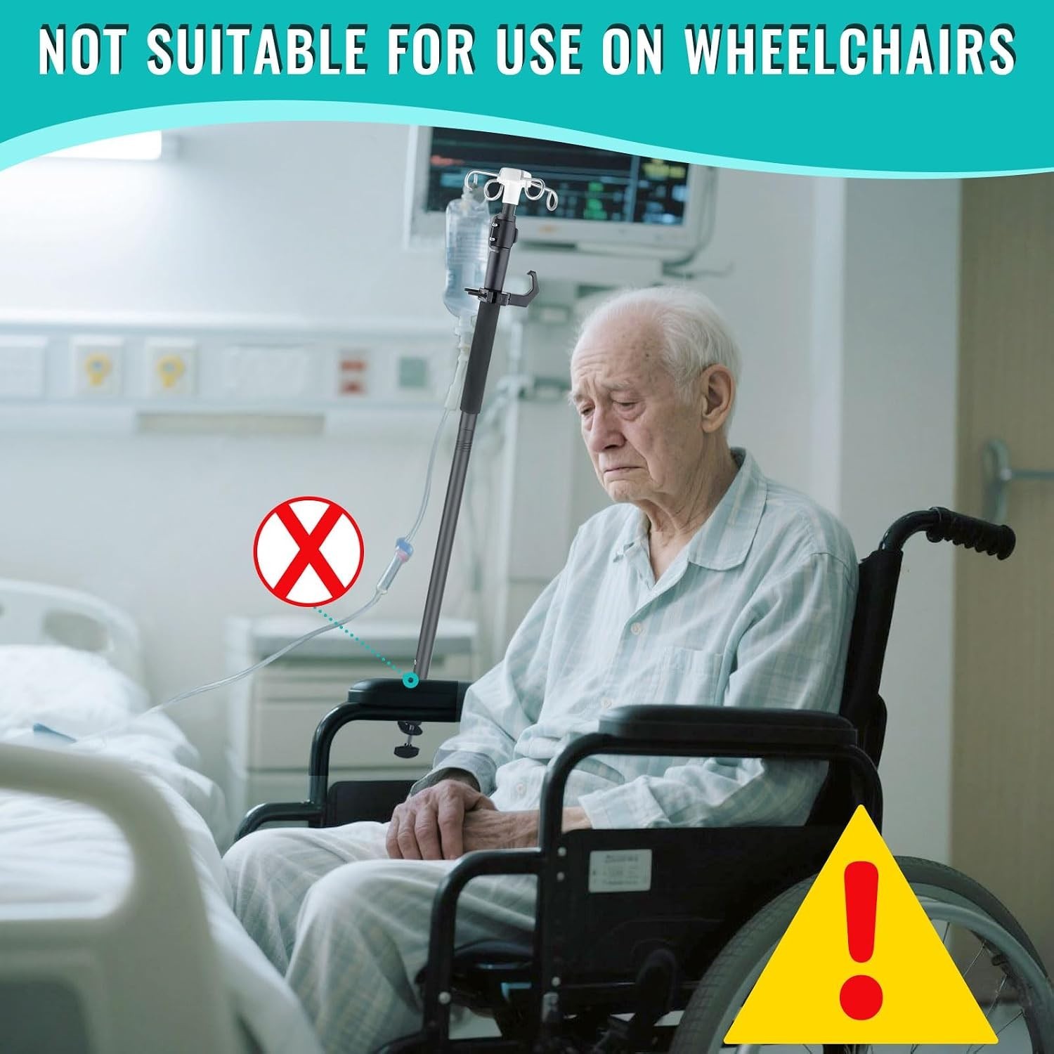 32-56In Telescopic IV Stand with 4 Bag Holders – Optimized for Home and Hospital